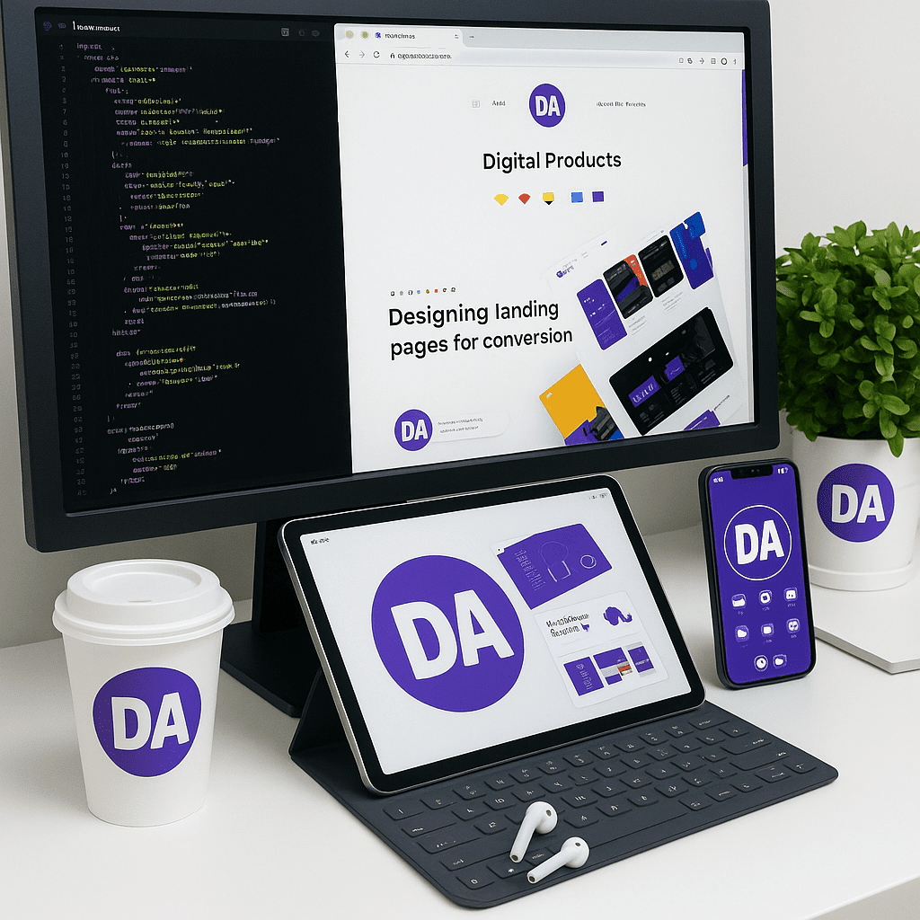 Desktop Tablet und Smartphone mit Diggi Andi Webdesign Beispiel
